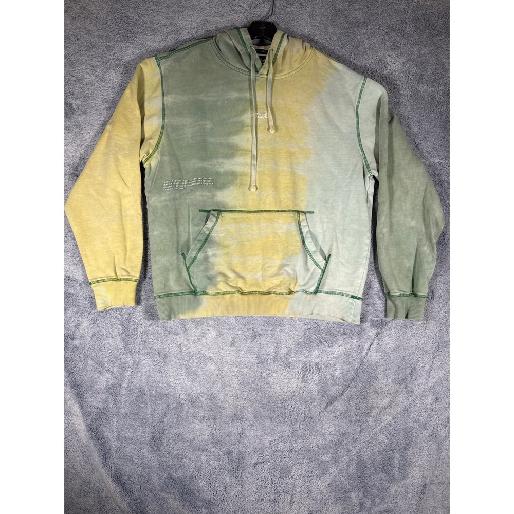 Primitive Skateboarding Mens Large Tie Dye Hoodie Green Yellow Together Forever